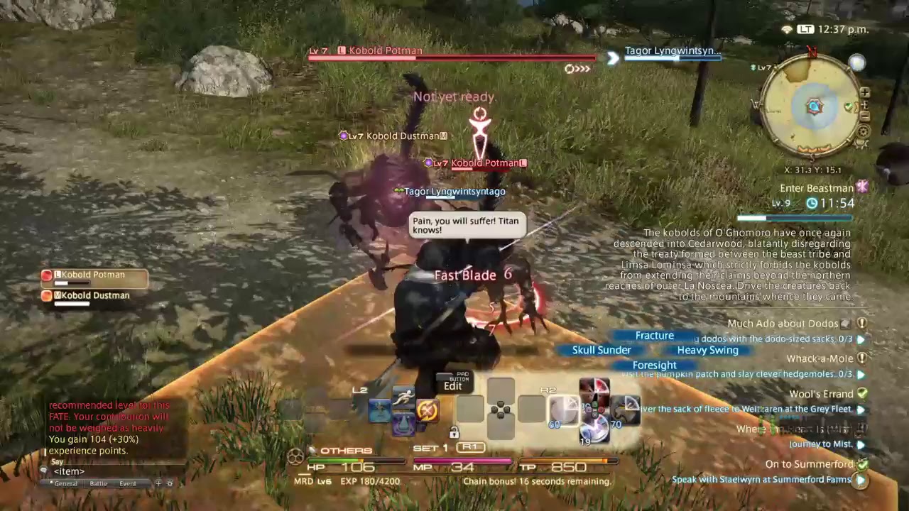 Final Fantasy: a realm reborn на ps4, обзор, прохождение ч.1, Воин