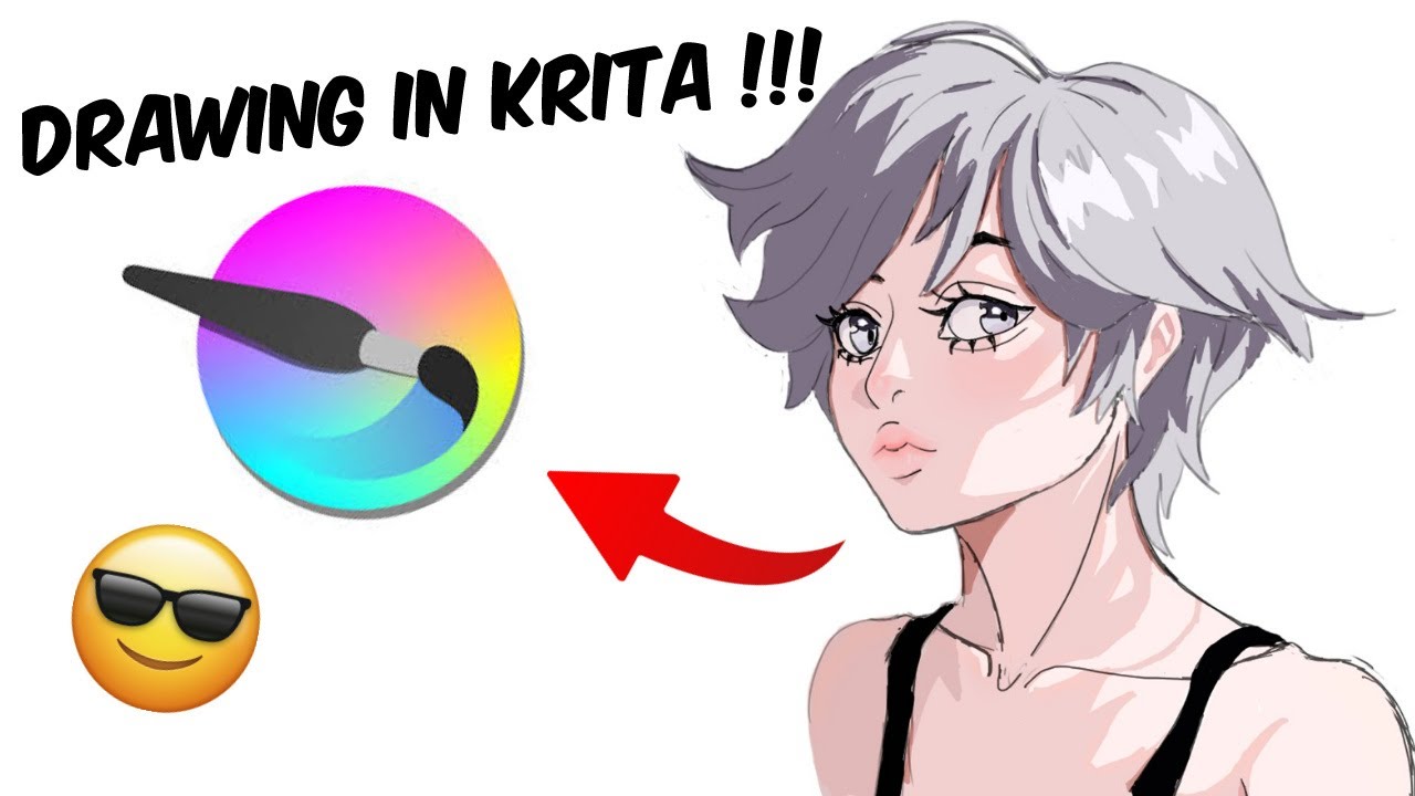 my first drawing in krita | Krita is amazing !!! - YouTube
