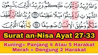 Tadarus Surat an-Nisa Ayat 27-33, Ada Warna Tanda Panjang & Dengung Agar Lancar Baca al-Quran