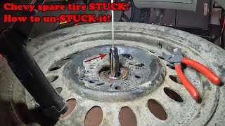 2005 GMC Envoy  Spare tire rusted and seized  Won't come down  How to free them up!