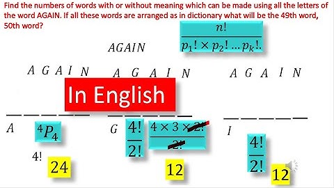 Find the numbers of words with or without meaning which can be madeusing