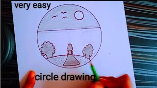 girl drawing in circle||pencildrawing in circle||drawing||