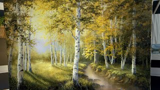 Birch Tree Shadows | Paint with Kevin ®  Painting Demo