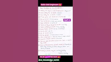 PART-2 ITop Most Civil Engineering Interview Questions and Answers for Freshers #civil #construction