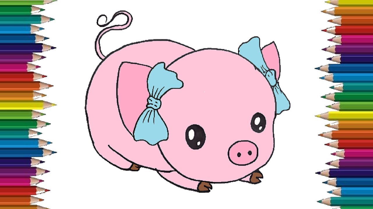 easy cute drawings of pigs