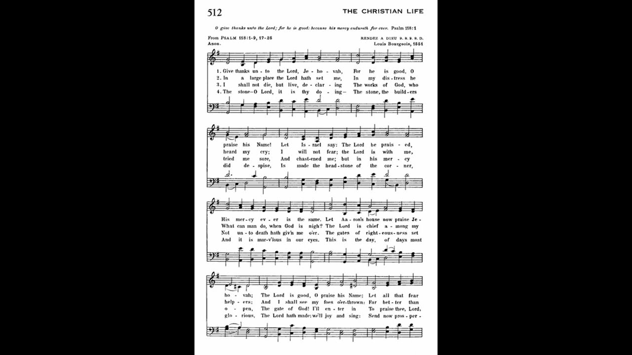 Give Thanks Unto the Lord, Jehovah (Rendez a Dieu) 9.8.9.8.D.