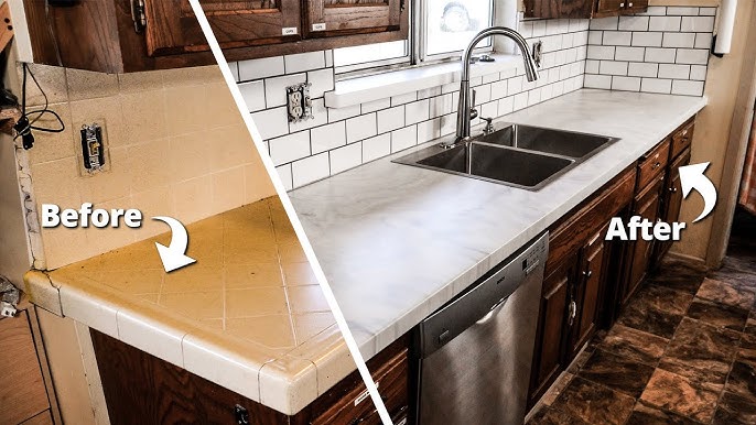 How To Pour Over Tile Countertop