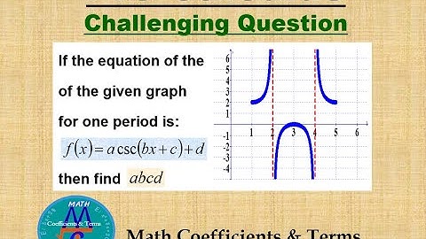 Challenging Pre-Calc. Q. (Quiz # 4B (Part-1), Bonus Q.) Graph of Csc. Function with Phase Shift.