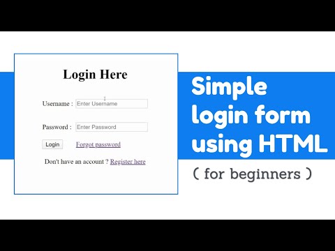 How to Create Login Form in HTML (for beginners) 2020