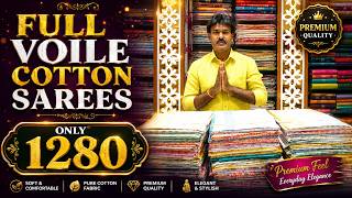 FULL VOILE COTTON SAREES ONLY 1280/- || SUDHAKAR SILKS || KOTHAPET || HYD