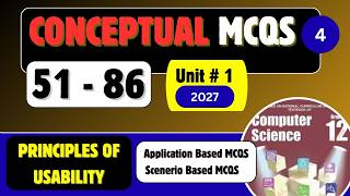 Unit#1 Conceptual Application Based MCQS | Principles of Usability | Computer Science12  FBISE NBF