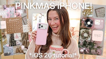 *iOS 26* PINK CHRISTMAS iPHONE LAYOUT TUTORIAL ⛸️🎀 (how to customize your iphone for pinkmas!)