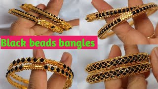Beautiful gold and black beads bangles design2023||#goldbangles #banglesdesign #blackbeadsjewellery