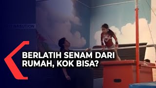 Salut! Pandemi Corona, Dua Kakak-Beradik Tetap Latihan Senam di Rumah