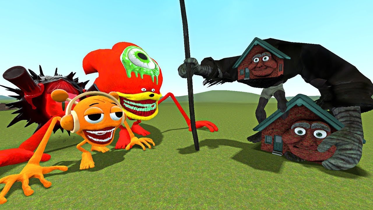 Sprunki Black Sun2 And Oren Tapes With Sonic Tapes Red Vs Grandpa House In Garry's Mod