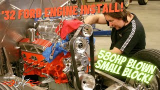 1932 Ford Rat Roaster Engine & Transmission Install  Stacey David's Gearz S2 E2