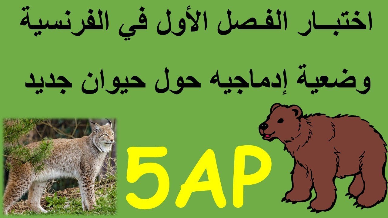 L'ours brun, Composition du 1er trimestre 5AP | اختبــار الفـصل الأول في الفرنسية