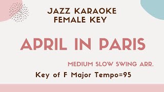 Video thumbnail of "April in Paris - Jazz KARAOKE (Instrumental backing track) - female key - Sarah Vaughan"