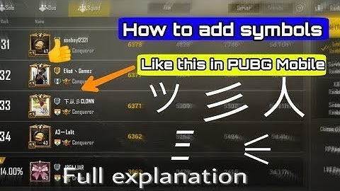 HOW TO ADD DIFFERENT SYMBOLS ツ AND SPACE TO YOUR GAME NAME IN PUBG MOBILE!