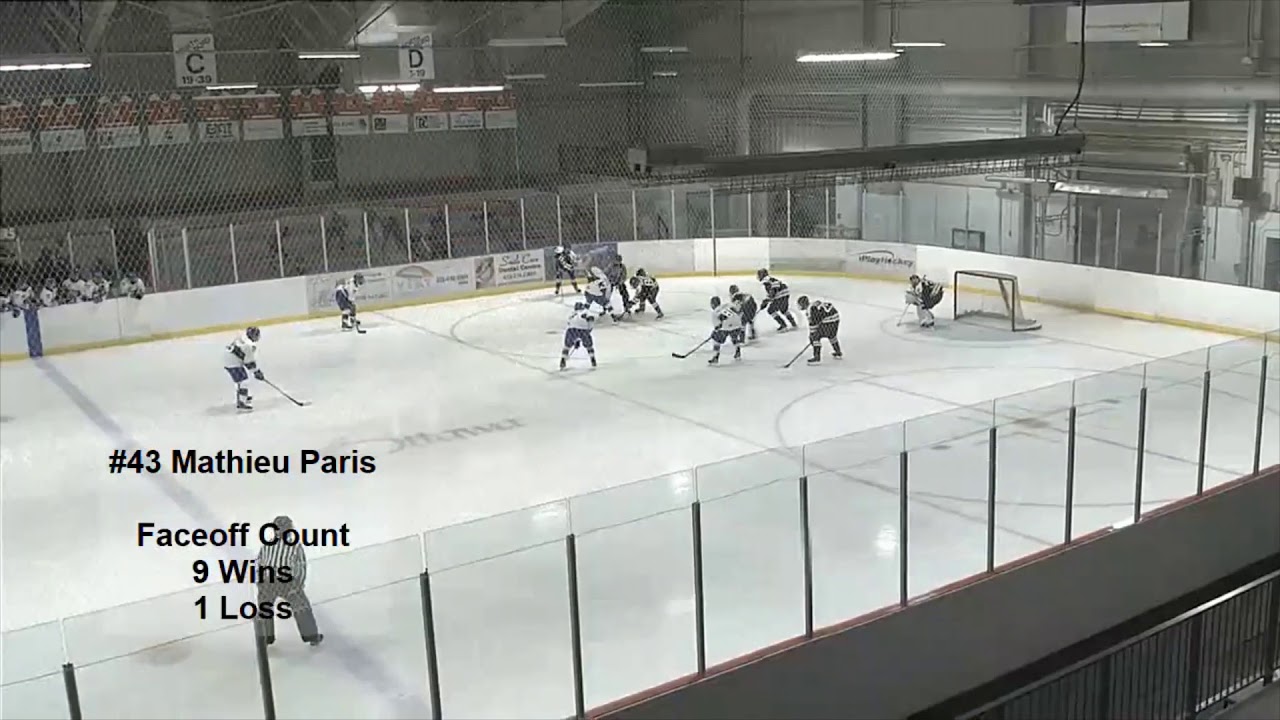 DETAILS: Navan Grads U18 #43 Mathieu Paris ('05) - Faceoff Highlights vs. Ottawa U18 (Dec. 19/20)