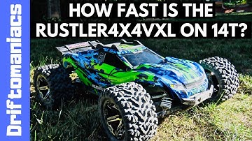 14T Pinion Traxxas Rustler 4x4 VXL Speed Run What Speed Will It Do?