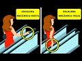 Por qué los pasamanos de las escaleras mecánicas se mueven más rápido que los escalones