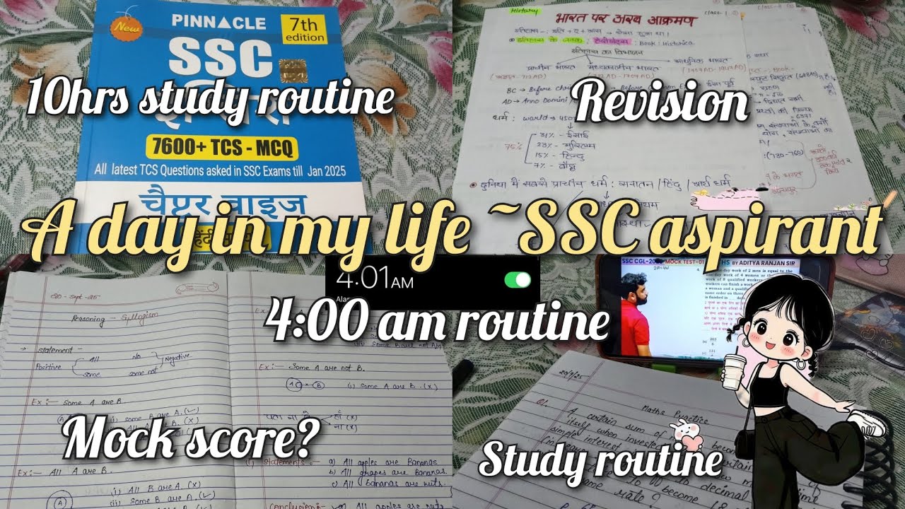 4:00 am study vlog 🌸📚💌~ Preparing for SSC exam 2025 | SSC CGL pre mock score? 