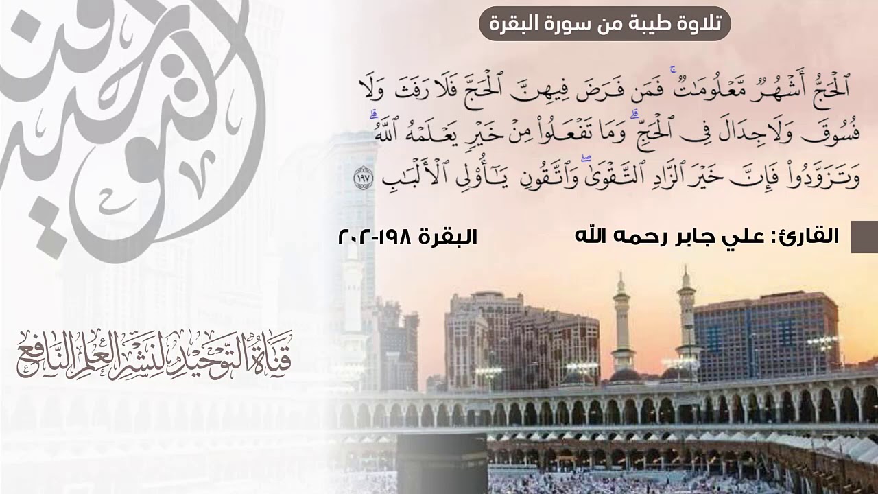 تلاوة طيبة من سورة البقرة ( الحج أشهر معلومات....) || للقارئ علي جابر رحمه الله