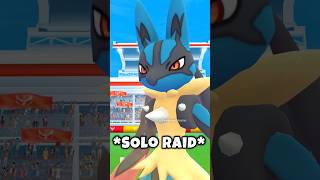 Solo Mega Lucario Raid With Primal Groudon In Pokemon Go.