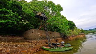 謎の廃墟にツリーハウスを建てて釣りして泊まってみたよ