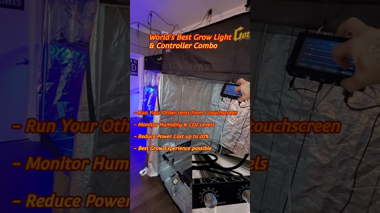 World's Best Grow Light & Controller Combo - 2 Tent Demo - Slim 750S + v3 Controller