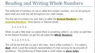 Place Value of Whole Numbers 1.1