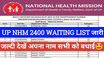 up nhm 2400 waiting list 2022 | up nhm result update today | up nhm result 2022 | ‎@CHOACADEMY