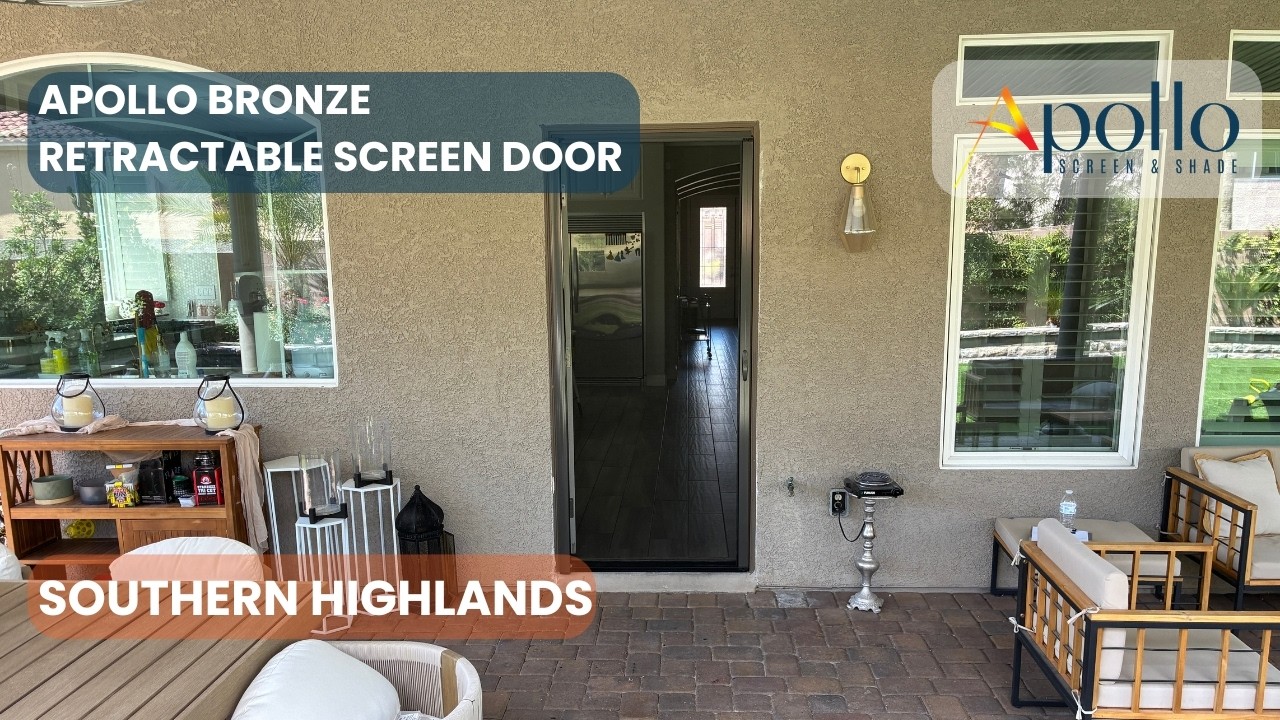 Bronze retractable screen door installation in Southern Highlands, Las Vegas