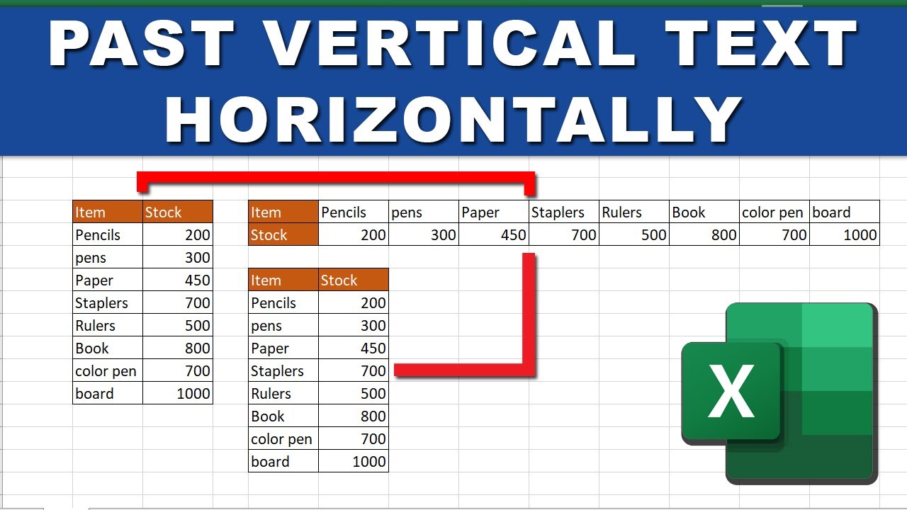 How To Paste Vertical Text Horizontally In Excel YouTube How To Paste Vertical Text Horizontally In Excel YouTube