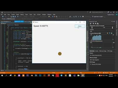 Basic physics.The Earth gravity force. - C# (Windows Forms)