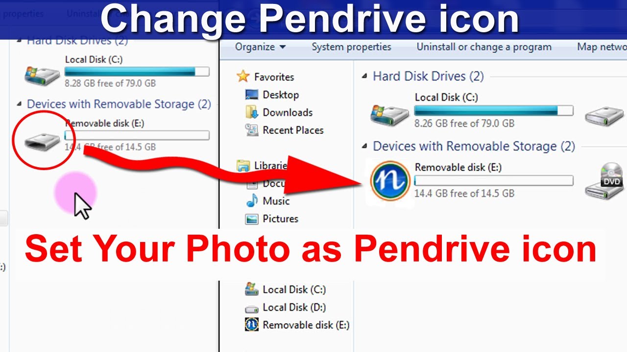How To Change The Icon Of Pendrive / Usb Flash Drive / Removable Disk 🔥🔥🔥