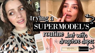 TRYING A SUPERMODEL MAKEUP ROUTINE ...BUT WITH DRUGSTORE DUPES!