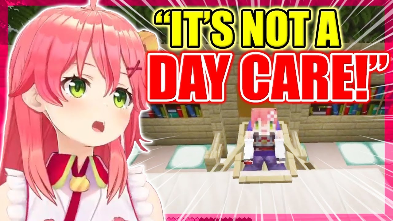 【ENG Sub】Miko's NEW OFFICE is called DAY CARE CENTER by chat! Minecraft Shiranui Kensetsu 【Hololive】