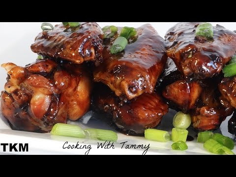 Sticky Chicken Wings Recipe - Sweet And Spicy Garlic Ginger Wings