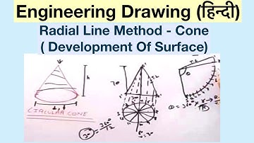 Radial Line Method - Cone ( Development Of Surface)(हिन्दी )