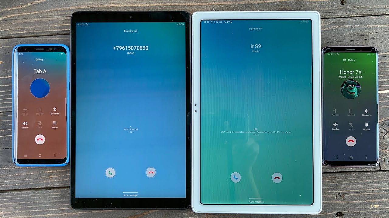 Samsung Tab A vs Tab A7 vs s9 vs s7/ Outgoing call YouTube