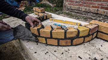BRICKLAYING - How to build a CURVED BRICK WALL