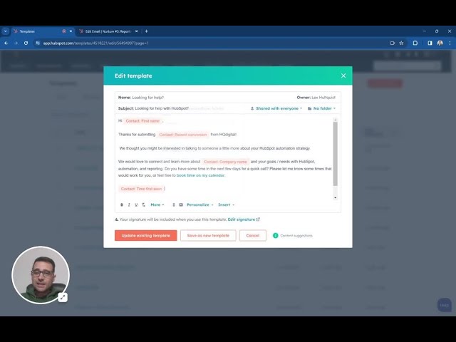 HubSpot Hacks: How to Create Dynamic Emails Without Relying on Ticket Properties - Implementing Personalization Tokens