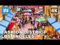 Walking tour of Santee Alley - LA Fashion District in Downtown Los Angeles USA 🎧【4K】