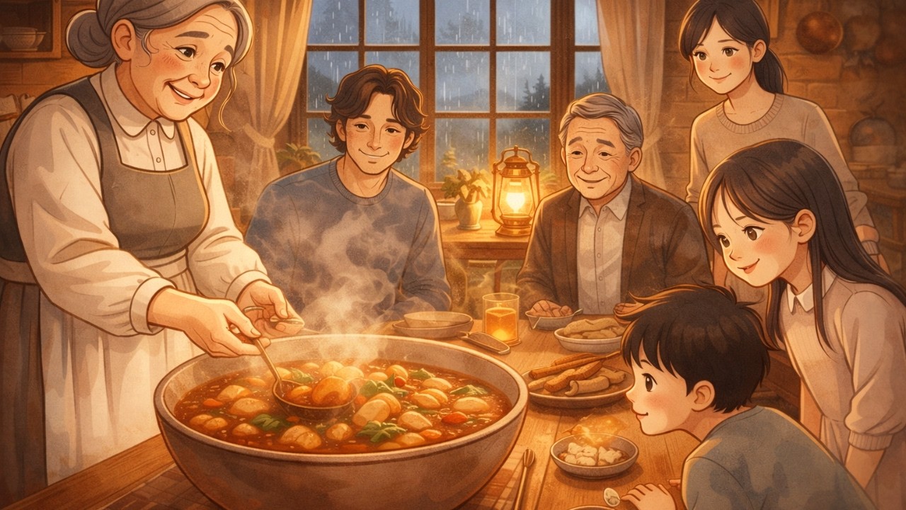 Rainy Day at Our Countryside Home — Slow Cooking And Quiet Family Time | ASMR | Ghibli Style Video