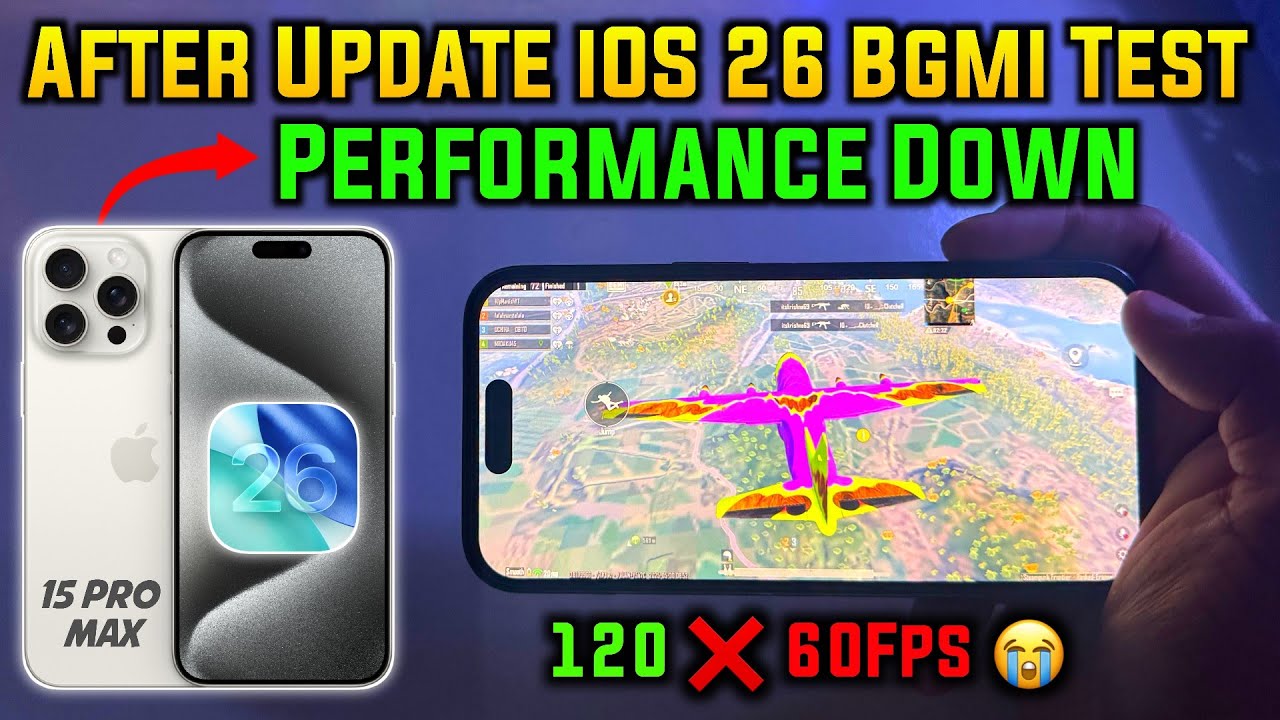 After Update iOS 26 Bgmi Test With Fps Meter | iPhone 15 Pro Max iOS 26 ...