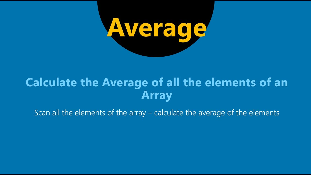 11. Average of different Array Elements - YouTube