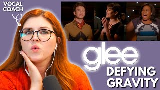 DEFYING GRAVITY I Glee I Vocal coach reacts
