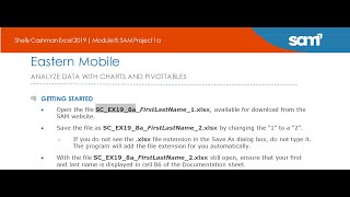 Shelly Cashman Excel 2019 | Module 8: SAM Project 1a Eastern Mobile | SC_EX19_8a